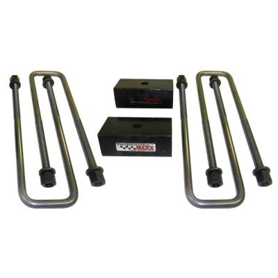 2 Inch Heavy Duty Block and U-Bolt Rear Leaf Spring Leveling Kit For 20-25 Silverado/Sierra 3500 DRW Dually 2/4WD SuspensionMAXX