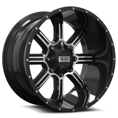 Aluminum Wheels 22x12 Radar T-21 GBM Gloss Black Machined 5 On 114.3/5 On 127 Bolt Pattern -44 Offset Twisted Off-Road