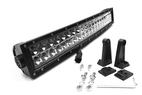 20 Inch LED Light Bar Crvd, Chrome Series Dbl Row Combo Flood/Beam 120W Dt Harness 79900 10,800 Lumens Top Gun Customz
