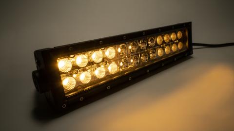 12 Inch LED Light Bar Dbl Row Combo Amber/White Flood/Beam 72W Dt Harness 79900, 79904 4,320 Lumens Top Gun Customz