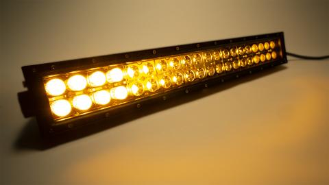 20 Inch LED Light Bar Dbl Row Combo Amber/White Flood/Beam 72W Dt Harness 79900, 79904 7,200 Lumens Top Gun Customz