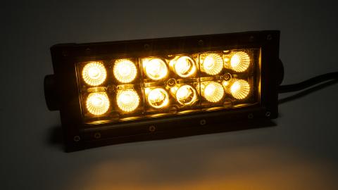 6 Inch LED Light Bar Dbl Row Combo Amber/White Flood/Beam 72W Dt Harness 79900, 79904 2,160 Lumens Top Gun Customz