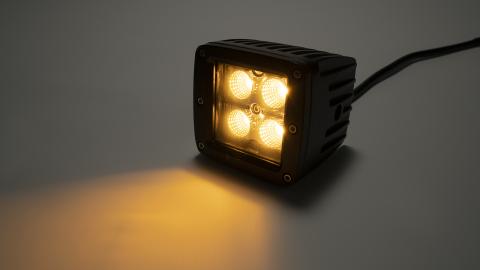 2 Inch Square Cree LED Flood Cube Light Single Unit Chrome Series Amber/White Includes Hardware Harness Sold Separately Top Gun Customz