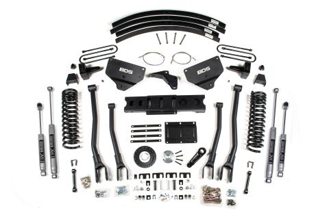 8 Inch Lift Kit w/ 4-Link Ram 3500 13-18 4WD Diesel Rear Leaf Springs 8 Bolt Indexing Ring NX2 Nitro Shocks
