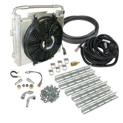 Xtrude Tranmission Cooler with Fan Double Stacked Complete Kit 1/2in Lines (Dodge/Ford) BD Diesel