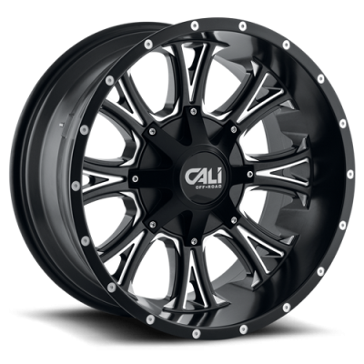 Cast Aluminum Wheels Americana 9101 SB 20x12 Milled Spokes Satin Black 5 On 127/5 On139.7 Bolt Pattern -44 Offset Cali Offroad Wheels