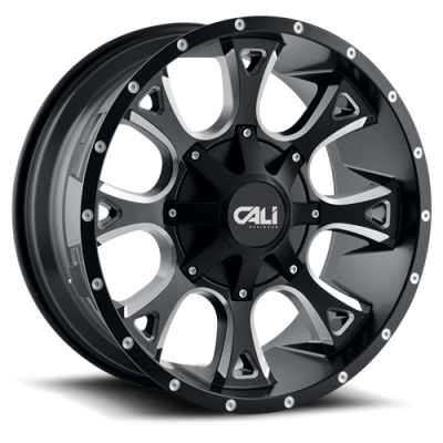 Cast Aluminum Wheels Anarchy 9103 SB 20x10 Milled Spokes Satin Black 5 On 127/5 On139.7 Bolt Pattern -19 Offset Cali Offroad Wheels