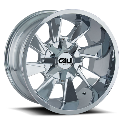 Cast Aluminum Wheels Distorted 9106 CH 20x12 Chrome 6 On 135/6 On139.7 Bolt Pattern -44 Offset Cali Offroad Wheels