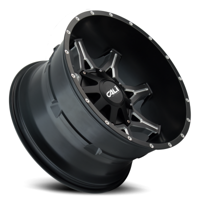 Cast Aluminum Wheels Obnoxious 9107 SB 24x12 Milled Spokes Satin Black 6 On 135/6 On139.7 Bolt Pattern -44 Offset Cali Offroad Wheels