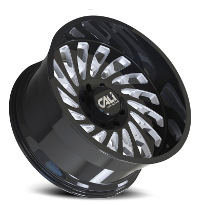 Cast Aluminum Wheels Switchback 9108 GB 20x10 Milled Spokes Gloss Black 5 On 127 Bolt Pattern -25 Offset Cali Offroad Wheels