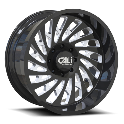 Cast Aluminum Wheels Switchback 9108 GB 20x12 Milled Spokes Gloss Black 5 On 127 Bolt Pattern -51 Offset Cali Offroad Wheels