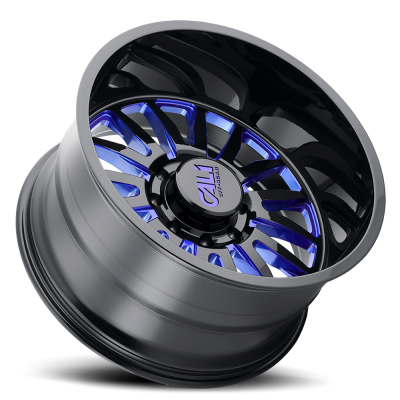 Cast Aluminum Wheels Summit 9110 GB-BL 22x12 Blue Milled Spokes Gloss Black 5 On 127 Bolt Pattern -51 Offset Cali Offroad Wheels