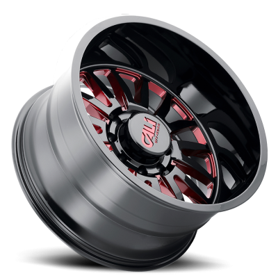 Cast Aluminum Wheels Summit 9110 GB-RD 20x9 Red Milled Spokes Gloss Black 5 On 139.7 Bolt Pattern 0 Offset Cali Offroad Wheels