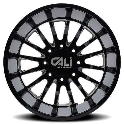 Cast Aluminum Dually Wheels Summit Dually 9110D GB 22x8.25 Milled Spokes Gloss Black 8 On 210 Bolt Pattern -232 Offset Cali Offroad Wheels