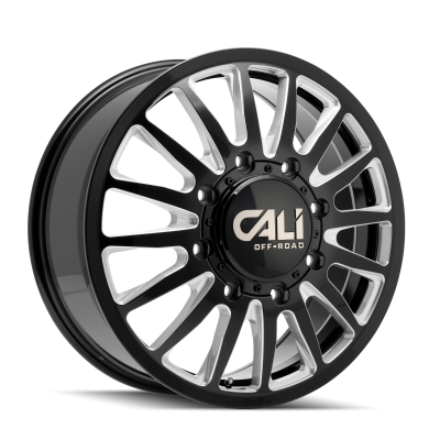 Dually Wheels Summit Dually 9110D GB 20x8.25 Milled Spokes Gloss Black 8 On 165.1 Bolt Pattern 115 Offset Cali Offroad Wheels