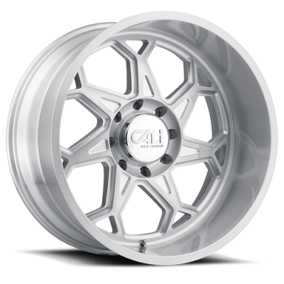 Cast Aluminum Wheels Sevenfold 9111 SL 22x12 Brushed Brushed Silver 6 On 135 Bolt Pattern -51 Offset Cali Offroad Wheels