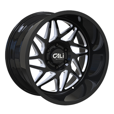 Cast Aluminum Wheels Gemini 9112 GB 20x10 Milled Spokes Gloss Black 5 On 127 Bolt Pattern -25 Offset Cali Offroad Wheels