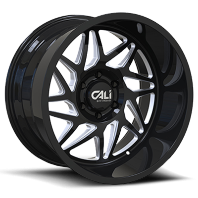 Cast Aluminum Wheels Gemini 9112 GB 24x14 Milled Spokes Gloss Black 6 On 139.7 Bolt Pattern -76 Offset Cali Offroad Wheels