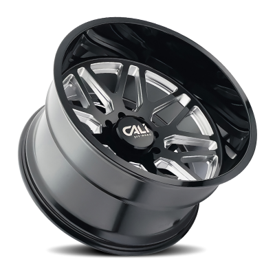 Cast Aluminum Wheels Invader 9115 GB-M 24x14 Milled Gloss Black 6 On 135 Bolt Pattern -76 Offset Cali Offroad Wheels