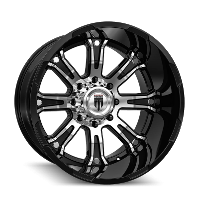 Bomb AT154 Gloss Black Machined 20X12 5-127 -44MM 78.1MM Off Road Wheels American Truxx