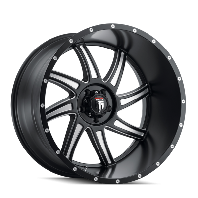 Vortex AT162 Satin Black Milled 24X14 5-127 -76MM 78.1MM Off Road Wheels American Truxx