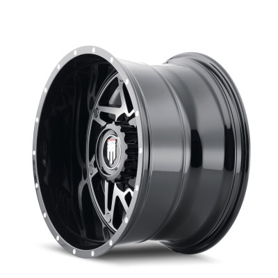 Warrior AT165 Gloss Black Machined 20X10 5-127 -24MM 78.1MM Off Road Wheels American Truxx