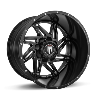 Warrior AT165 Gloss Black Milled 20X12 5-127 -44MM 78.1MM Off Road Wheels American Truxx