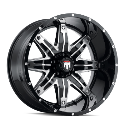 Lonestar AT185 Gloss Black Machined 22X12 5-127 -44MM 78.1MM Off Road Wheels American Truxx