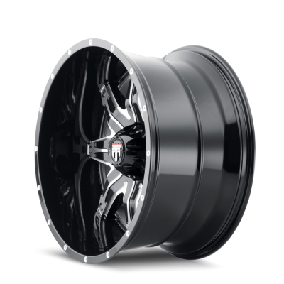 Lonestar AT185 Gloss Black Machined 22X12 5-127 -44MM 78.1MM Off Road Wheels American Truxx