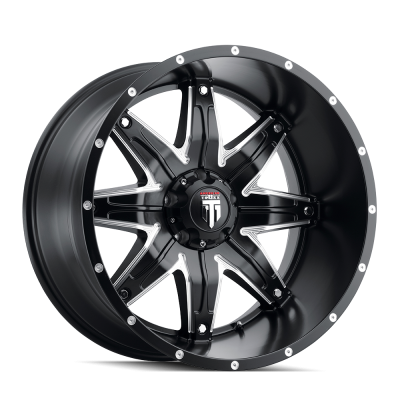 Lonestar AT185 Satin Black Milled 22X12 5-127 -44MM 78.1MM Off Road Wheels American Truxx