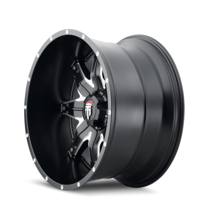 Lonestar AT185 Satin Black Milled 22X12 5-127 -44MM 78.1MM Off Road Wheels American Truxx