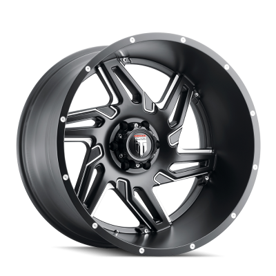 Spurs AT186 Satin Black Milled 24X14 5-127 -76MM 78.1MM Off Road Wheels American Truxx