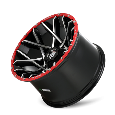 Gridlock AT1901 Gloss Black Machined 20X12 5-127 -44MM 78.1MM Off Road Wheels American Truxx