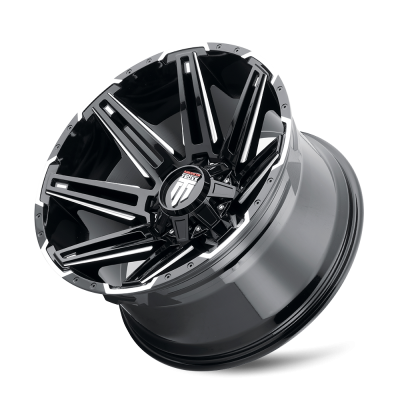 Boom AT1903 Gloss Black Milled 22X12 5-127 -44MM 78.1MM Off Road Wheels American Truxx
