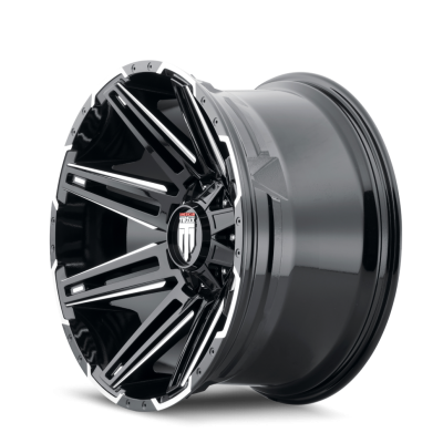Boom AT1903 Gloss Black Milled 20X9 5-127 -12MM 78.1MM Closed Lug Off Road Wheels American Truxx
