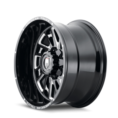 Blade AT1905 Gloss Black Milled 22X12 5-127 -44MM 78.1MM Off Road Wheels American Truxx