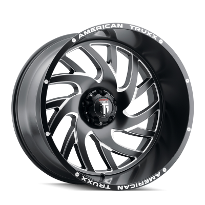 Xclusive AT1907 Satin Black Milled 22X12 5-150 -44MM 110.5MM Off Road Wheels American Truxx