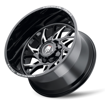 Destiny AT1913 Gloss Black Milled 22X12 5-127/5-139.7 -44MM 87.1MM Off Road Wheels American Truxx