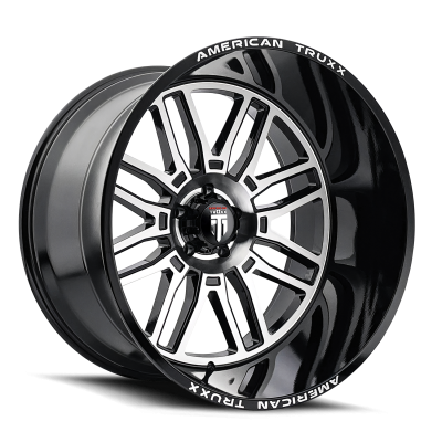 Restless AT1915 Black Machined 24X14 6-135 -76MM 87.1MM Off Road Wheels American Truxx