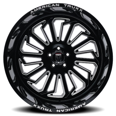 Butcher AT1916 Gloss Black Milled 20X10 5-127 -24MM 71.6MM Off Road Wheels American Truxx