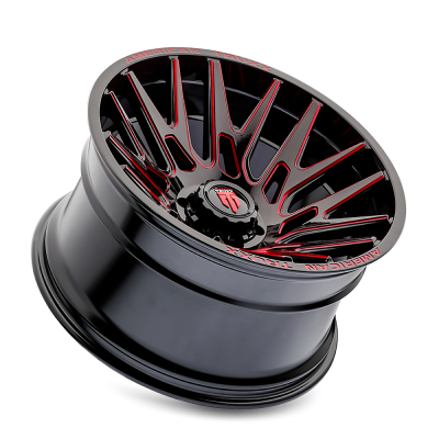 Evolution AT1919 Gloss Black Prizm Red 22X12 6-135 -44MM 87.1MM Off Road Wheels AT