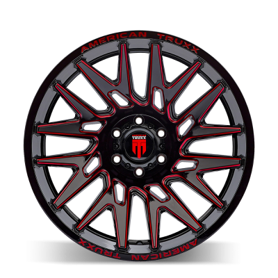 Evolution AT1919 Gloss Black Prizm Red 22X12 6-135 -44MM 87.1MM Off Road Wheels AT