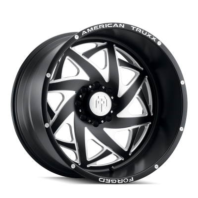 Forged Kronos ATF1910 Matte Black Milled 22X12 8-165.1 -44MM 125.2MM Off Road Wheels American Truxx Forged