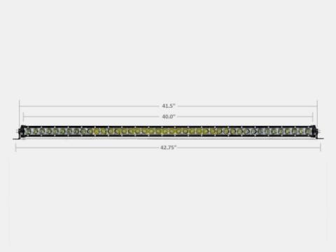 42 Inch Slim Single Row Straight LED Light Bar 20,000 Lumens Amber Cali Raised LED