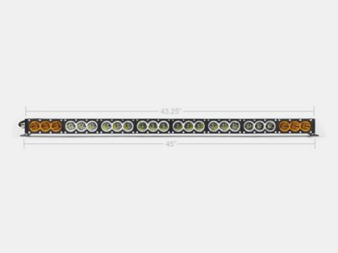 43 Inch Amber/White Dual Function LED Bar Single Row Cali Raised LED