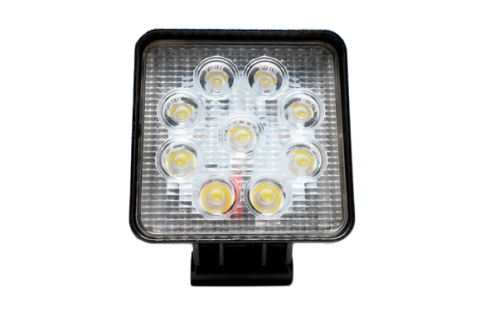 27W Square Work Light 9pcs 3W High Intensity Cree LEDs Cali Raised LED