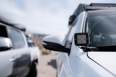 10-21 Toyota 4Runner Low Profile LED Ditch Light Brackets Kit (2) 27W Side Projecting LED Pods No Switch Cali Raised LED