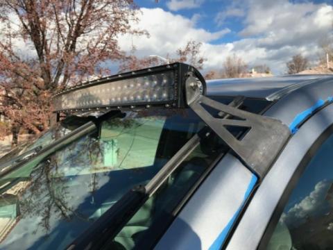 07-21 Tundra 52 Inch Curved LED Light Bar Roof Brackets Kit 5D Optic OSRAM 52 Inch Dual Row Curved Bar Combo Beam LED Light Bar Blue Backlight Small Cali Raised LED