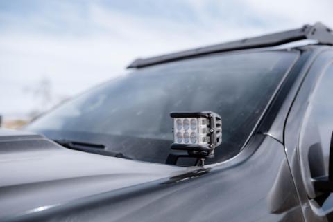 15-21 Chevy Colorado/Canyon Low Profile Ditch Light Brackets Kit (2) 3X2 18W Amber LED Pods Cali Raised LED