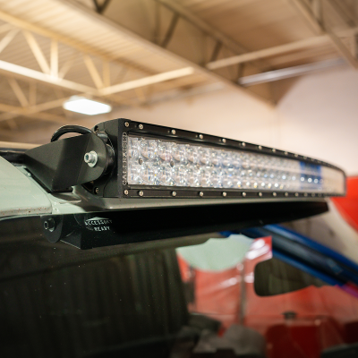 Roof Light Bar Mounting Kit Fits 21-Present Ford Bronco Raptor - 5D Optic Osram 42 Inch Dual Row Curved Bar (Spot Beam) Cali Raised LED